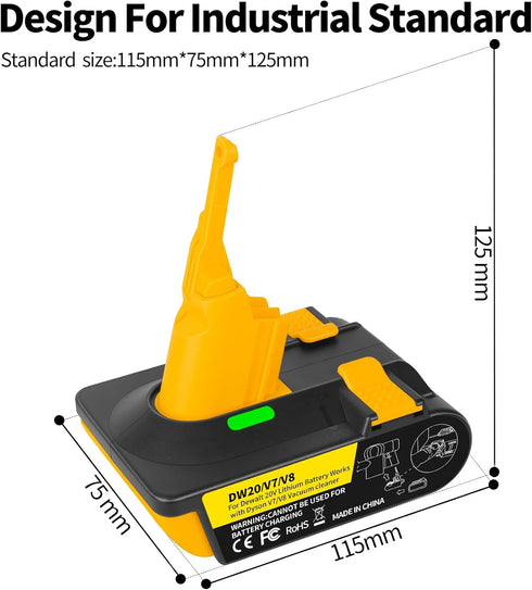 Battery Adapter for V7/V8 Vacuum Cleaner Convert for Dewolt 20V Battery, Compatible with Dysn V7/V8 Absolute Animal Motorhead Stick Vacuum Cleaner...