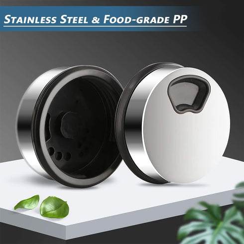 2 Pack Salt and Pepper Shakers, 300ml Spice Jars with Shaker lids, Salt Shakers Glass with Adjustable Pour Holes, Stainless Steel Seasoning Contai...