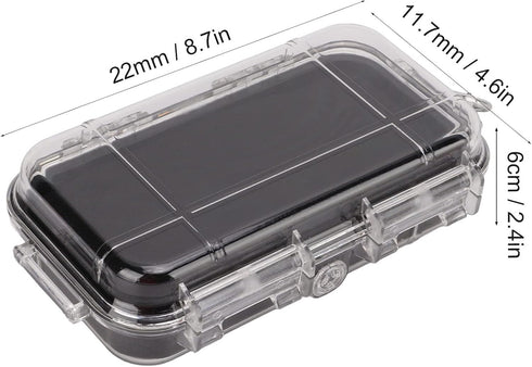 Waterproof Survival Storage Box Plastic Shockproof Box with Shock Absorption Liner Transparent Outdoor Dry Airtight Case for Camping Hiking(Transp...