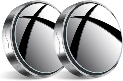 2Pcs Blind Spot Car Mirror, 2" Round Rear View Mirrors Frameless HD Glass 360 Degree Adjustable Wide-angle Suction Cup Design Side Blindspot Conve...