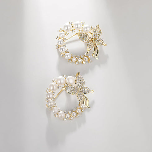 Fashion Pearl Circle Brooch Pins for Women, Women's Brooch Gift, Brooches Jewelry Accessories for Wedding, Anniversary, Banquet, Gift For Ladies...