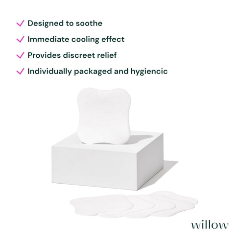 Willow Cooling Gel Nipple Pads for Breastfeeding, 6 Count, Soothing Nursing Pads for Sore Nipple Relief, Reuse for Up to 24 Hours and Enjoy Immedi...