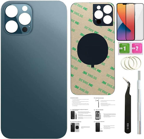12 Pro Max Back Glass Replacement for iPhone 12pro Max Back Cover Glass 6.7 Inch with PreInstalled Tape Installation Instruction Repair Tools Scre...