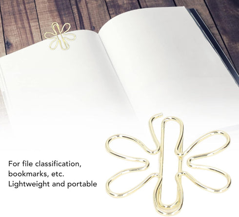 100Pcs Funny Planner Clips Cute Paper Clips Innovative Cute Design Anti Rust Electroplating Process Gold Paper Clips for Office Home School (Flora...