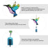 Wind Chimes Hummingbird, Garden Small Wind Chime for Home, Party, Festival Decor, Glass Garden Decoration Indoor/Outdoor, Lifelike Hummingbird Bel...