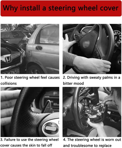 Steering Wheel Cover, Car Silicone Steering Wheel Protector, Anti-Slip Soft Odorless Wheel Covers, Universal 14-15 Inch Steering Wheel, Automotive...