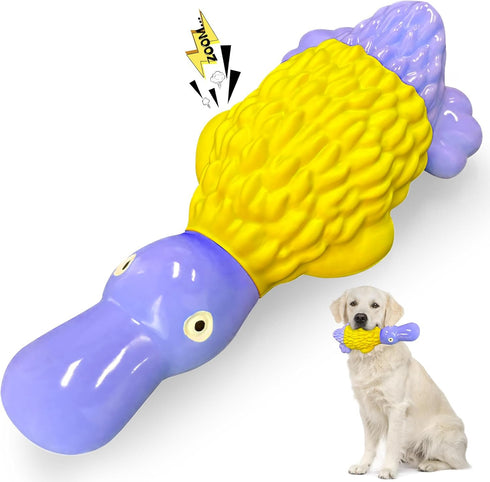 Dog Toys for Aggressive Chewers: Tough Dog Chew Toys-Large Squeaky Dog Toys for All Breed Sizes to Keep Them Busy (Purple)...
