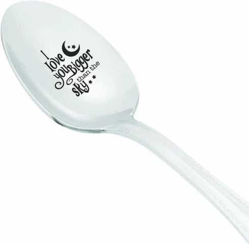 Friendship Day gifts - Daddys gifts - Engraved spoon - I love you bigger than the sky spoon - Gifts for dad - Engagement gifts - Teaspoon - Love g...
