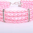 3 Rows Dog Cat Pearls Necklace Collar with Bling Accessories Pet Puppy Jewelry for Female Dogs Cats Small Medium (Pink, Medium)...