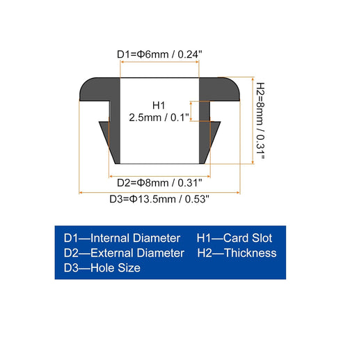 uxcell 20Pcs Rubber Grommets 8mm Mount Dia, for 6mm ID Rubber Hole Plugs Rubber Wiring Grommets for Firewall Cable Wire Protecting, Black...