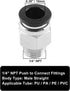5Pcs Male Straight Push to Connect Fittings 10mm Tube OD x 1/4 inch NPT Thread, Air Push Connect Tool Pneumatic Hose Fittings...