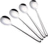 Long handle Soup Spoons Stainless Steel Round handle Soup Spoon,Korean Long handle Bar Spoons Silver Pack of 4...
