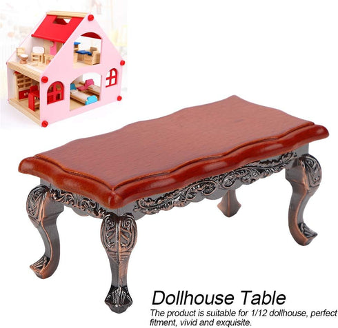1:12 Miniature Doll Furniture,Miniature Simulated Coffee Table with Relief Mini Model Toy Dollhouse Accessories for Doll House Toy Home Decoration...