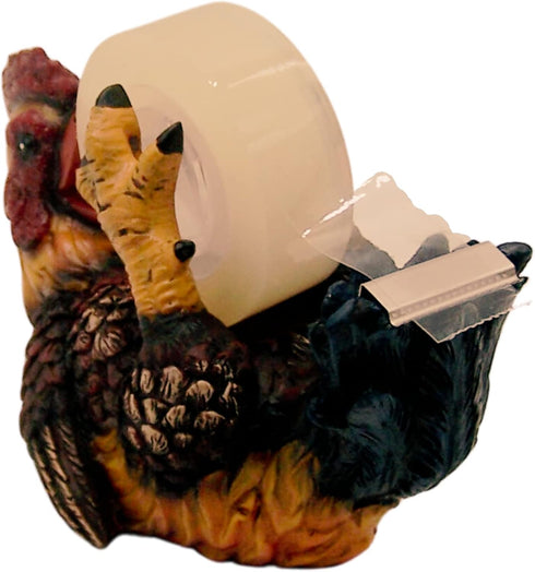 Rooster Tape Dispenser, Farmhouse Office Decor, Funny Office Supplies, Unique Desk Accessory, 5.5 Inches...