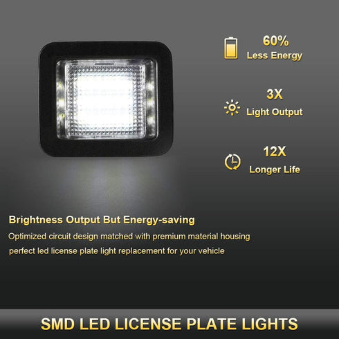 Gempro LED License Plate Lights for 2015-2020 F150 2017-2020 Raptor Rear Tag Lamp Assembly 2PCS, 6000K White...