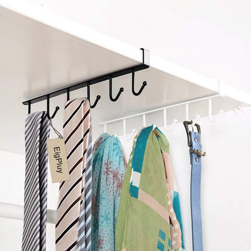 2pcs Mug Hooks Cups Wine Glasses Storage Hooks Kitchen Utensil Ties Belts and Scarf Hanging Hook Rack Holder Under Cabinet Closet Without Drilling...