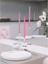 CANDWAX 8 inch Taper Candles Set of 4 - Dripless and Smokeless Candle Unscented - Slow Burning Candle Sticks - Pink Candles Taper...