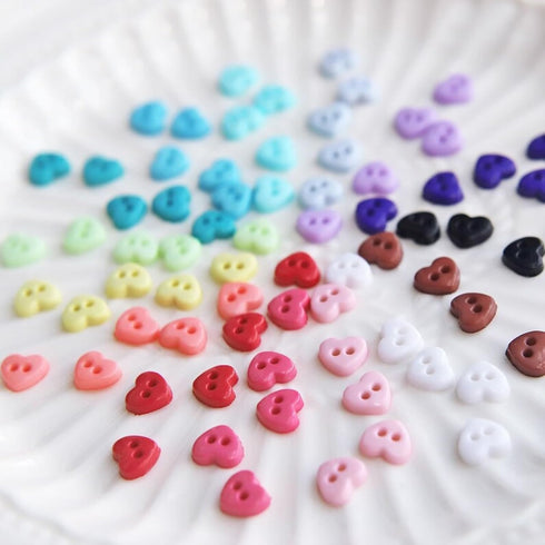 6mm / 0.24" Tiny Heart Shape Buttons, Micro Mini Buttons, in 20 Colors, Perfect for Doll Clothes (10PCS)...