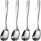 Square Head Spoons, Korean style Square Sugar Spoon,Thick Heavy Stainless Steel Soup Spoons Table Spoons Dinner Spoons Flat Square Spoon,7 Inch,Se...