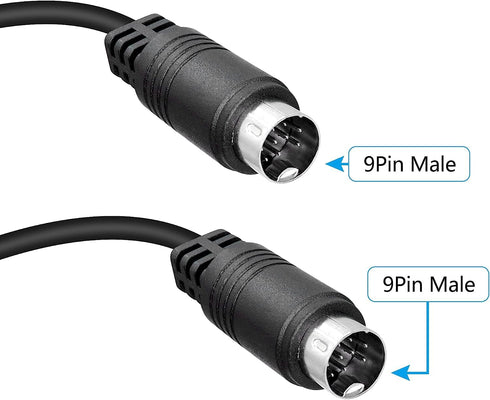 S-Video Mini-DIN 9-Pin Male to Male Audio Cable for TV Receiver Monitor Projector Audio and Video Receiver etc (Mini 9Pin Male to Male 10Ft/3m)...