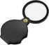 6X Mini Pocket Magnifying Glass Folding Pocket Magnifier Loupe with Rotating Protective Holster Leather Pouch for Reading,Science Class,Hobby (Bla...