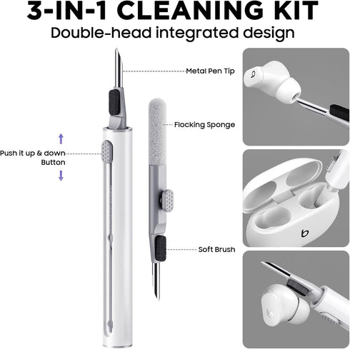 Beats Studio Buds Case Cover, Studio Buds Plus Case Cover Clear 2021/2023with Key Fob and Earbud Cleaning Kit, Earbuds Full Protective Soft TPU Ca...