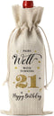 YUANHAO 21st Birthday Wine Bag, 21st Birthday Gifts for Her, 21st Birthday Gifts for Him, Funny 21st Birthday Gifts Wine Bag, Pairs Well With Turn...