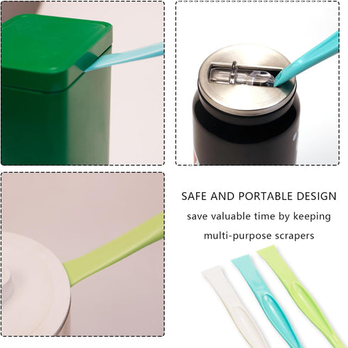 6 PCS Plastic Scraper Tool, Cleaning Scraper Tool Kitchen Perfect for Removing Stickers and Labels, Opener, Multipurpose Stiff Scraper Cleaning Gu...
