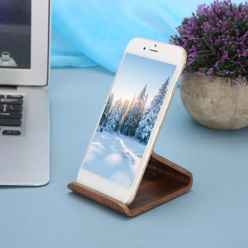 Phone Holder, Wood Cell Phone Holder Stand for Cell Phone Holder, Cell Phone Holder Wood Tablet Holder(Walnut)...