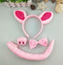 Dzrige Pig Costume Set Pig Ears Headband Bow Tie Nose and Tail Accessory Kit for Halloween Birthday Carnival Costume Party Dress Up Play...