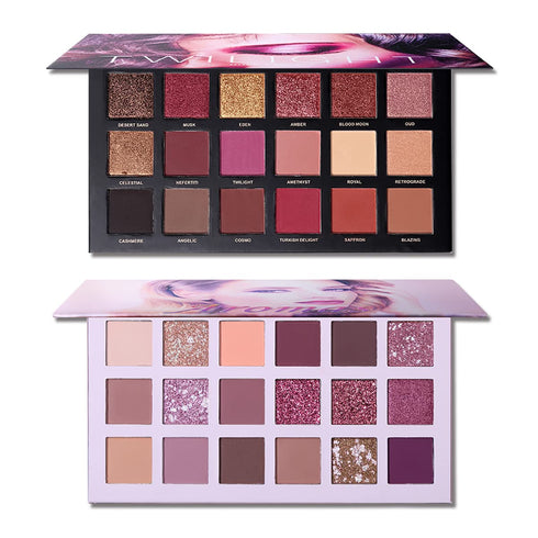 CHARMCODE 2Pcs Twilight Dusk + Aromas Nude Eyeshadow Palette Makeup Set, Matte Shimmer Glitter Pressed Pearl All Highly Pigmented Blending Powder,...