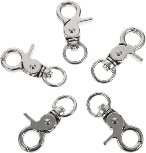 Ipetboom 5pcs Birdcage Lock Metal Snaps Door Chain Lock Heavy Duty Birds Cage Metal Clip Spring Hook Bird Cage Door Bird Cage Accessories Stainles...