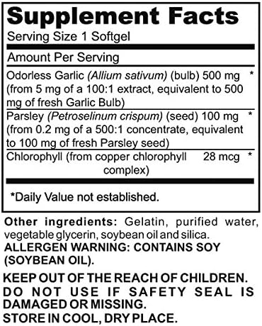 Advanced Garlic Complex - Quality SuperFoods (100ct) Maximum Strength Complex Contains a Blend of Odorless Garlic (Allium sativum), Parsley (petro...