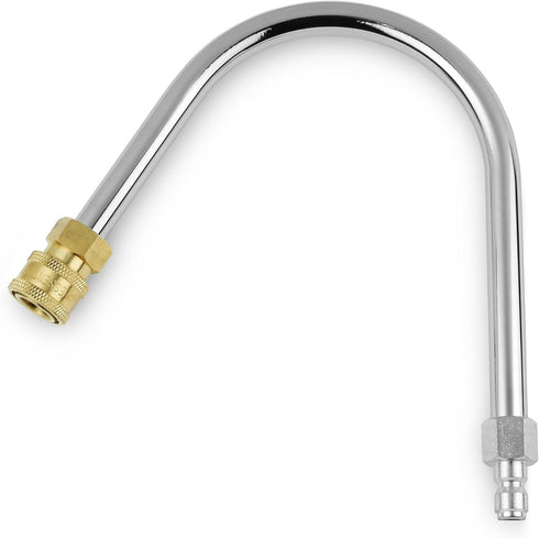 ESSENTIAL WASHER 120 Degree Bend Pressure Washer Gutter Cleaner Attachment with 1/4'' Quick Connect Brass Coupler and Plated Steel Plug...