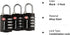3 Pack TSA Luggage Locks with 4 Digit Combination – Heavy Duty Set Your Own Padlocks for Travel, Baggage, Suitcases & Backpacks - Black...