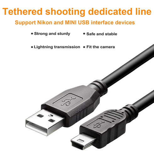 Replacement UC-E4 USB Cable Photo Transfer Cord Compatible with Nikon D610 D7000 D90 D80 D70s D70 D60 D40X D3000 D3100 D100 D200 D300 D1x D1h D2x ...