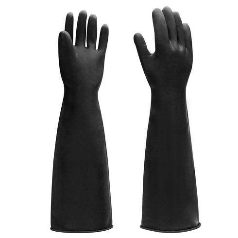 Black Rubber Gloves Extra Large, 22" Long Chemical Resistant Gloves, Waterproof Reusable Dishwashing Household Cleaning Safety Work Heavy Duty Ind...