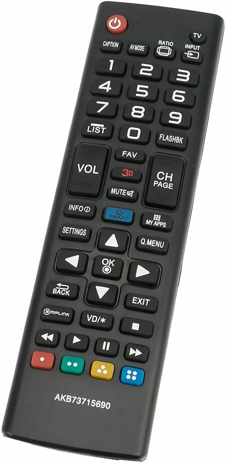 AKB73715690 Replace Remote Control Applicable for LG Smart 3D Plasma LCD LED HDTV TV AGF77103904 60PB6900 60PB6900-UA 60PB6900UA...