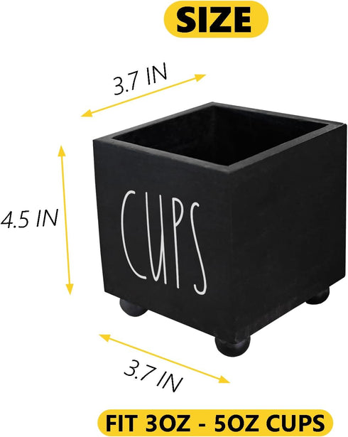 Bathroom Cup Dispenser, Farmhouse Dixie Cup Holder, 3 oz 5 oz Paper Mouthwash Cup Storage Box, Wooden Disposable Cup Caddy, Water Dispenser Cup Ho...