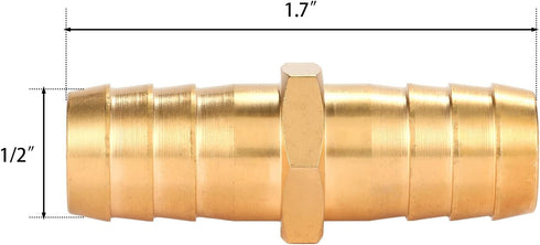 Brass Garden Hose Repair Connector with Clamps, Fit for 1/2" Garden Hose Fitting, 2 Set...