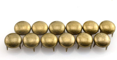 120pcs Bronze DIY Nailhead Round Dome Studs Assorted Kit Leathercraft Rivet Metal Punk Spikes Spots for Punk Rock Leather Craft Clothes Belt Bag S...