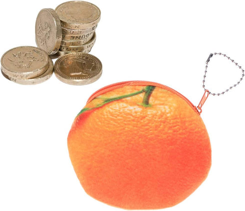 Zip Around Wallet Mini Wallet Kid Coin Purse Keychain Wallet Pouch Fruit Purse Novelty Purses for Women Orange Mini Purse Coin Pouch for Keychain ...