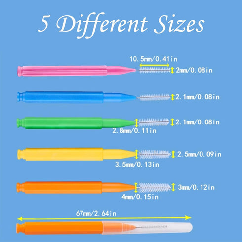 Interdental Brush,200PCS Braces Brush for Cleaner Tooth,5 Different Sizes Toothpick Dental Tooth Flossing Head,Oral Teeth Braces Tooth Cleaning To...
