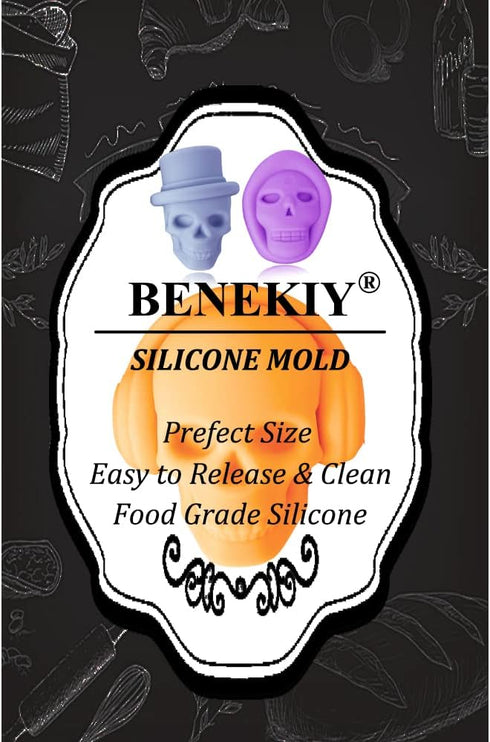2 Pack 3D Skull Silicone Molds 8 Cavity Skull Themed Baking Mould Tray DIY Baking Tool for Chocolate Cake Dessert Candy Mousse Pastry Handmade Soa...