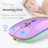 Uiosmuph LED Wireless Mouse, G12 Slim Rechargeable Wireless Silent Mouse, 2.4G Portable Optical Computer Mice with USB Receiver and Type C Adapter...