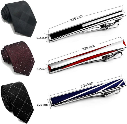 3PCS Wedding Tie Clips For Men Black Blue Red Enamel Tie clips,Cool Gifts For Men...