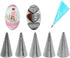 GOOTRADES 7 Pcs-Set Cake Decorating Tips (5 Writing Tube,1 Coupler,1 Silicone Pastry Bag)...