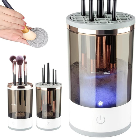 Electric Makeup Brush Cleaner,2024 Upgrade Makeup Brush Cleaner Machine with Brush Clean Mat, Automatic Cosmetic Brush Cleaner Makeup Brush Tools ...