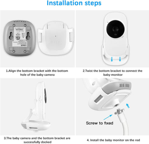 Clip Mount for VTech VM819/VM3252 Baby Monitor Without Tools or Wall Damage...