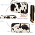 Cow Print Wallets for Women Cowhide Western Highland Purse Moteher's Day Gifts Ladies Zip Around Card Holder with Cluth Wristlet Strap (Brown cow)...